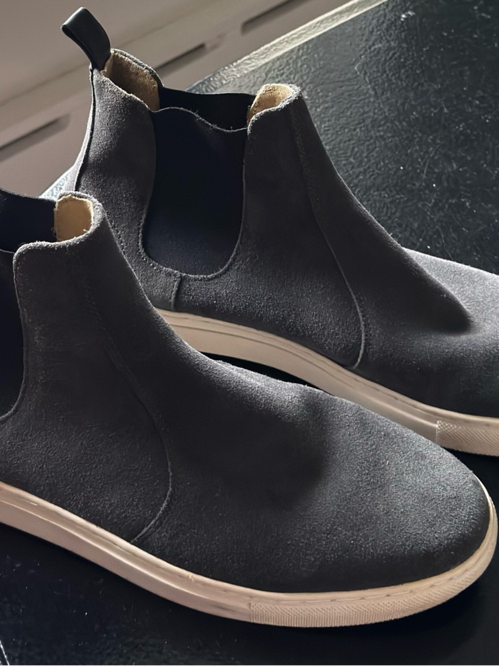 Men's Banana Republic Grey Suede Slip-On Chelsea Sneakers